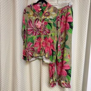 NWT Powder Design Super Soft Oversized Botanicals Pajamas